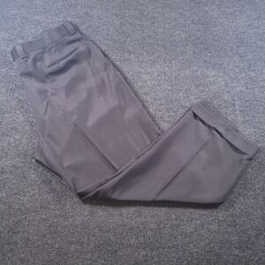 Blu Martini Black Dress Pants Mens 42L Flat‎ Front Cuffed Slacks